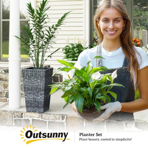24 in Taper Tall Planters for Outdoor Plants Set of 3 (3 Count)