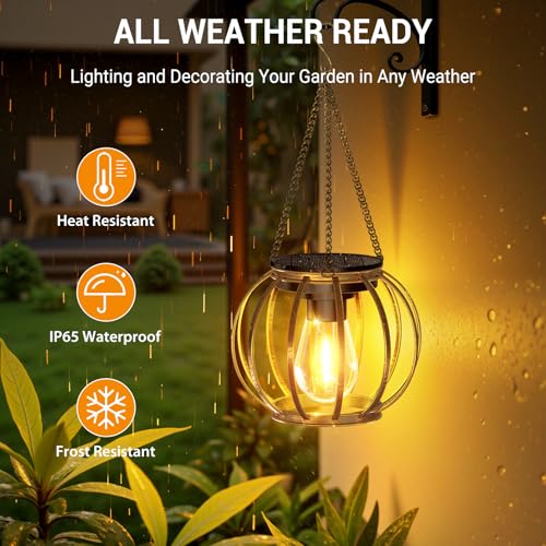 Solar Lanterns Outdoor Waterproof (2 Count)