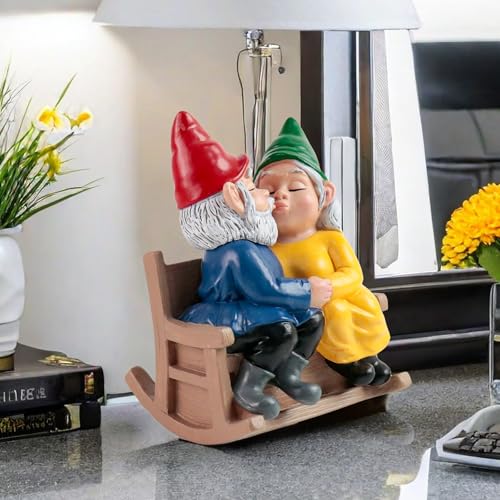 Kiss Garden Gnome Statue Couple in Love Collectible Figurine Nome Lover Couple Statues Indoor Outdoor Yard Home Décor