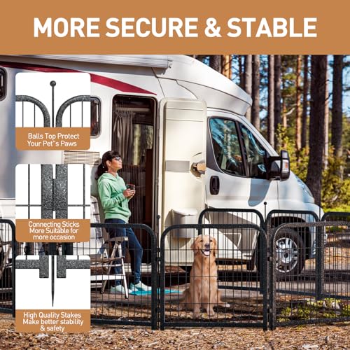 Metal Dog Playpen 24in H 8 Panels Heavy Duty Dog Fence