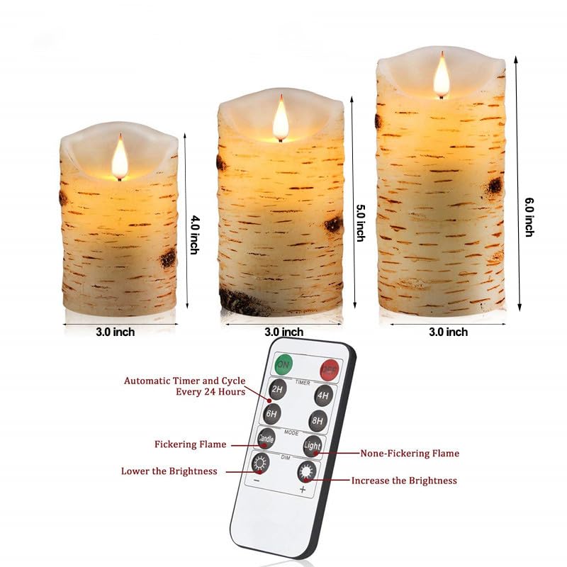 Flameless Battery Operated LED Candles 10key Remote Control 24 (3 Count)