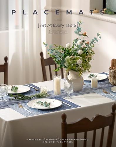 Gradient Blue Woven Placemats Set of 8 (3 Count)