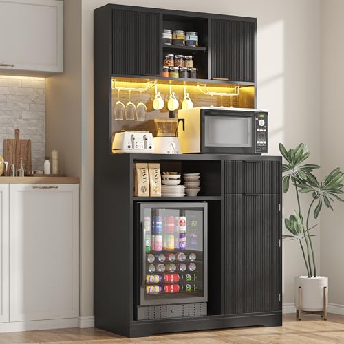 72" Mini Fridge Cabinet with Storage