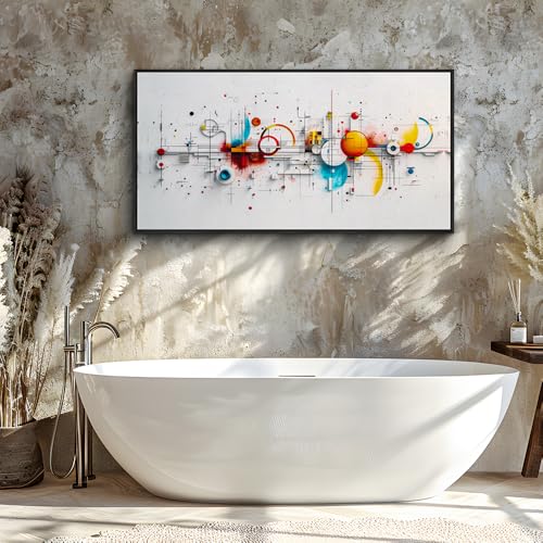 Black Framed Wall Art For Living Room Canvas Wall Decor For Bedroom Abstract Line Geometric Artwork Wall Pictures Boho Painting Office Decoration Ready to Hang Modern Home Decor 20x40 In