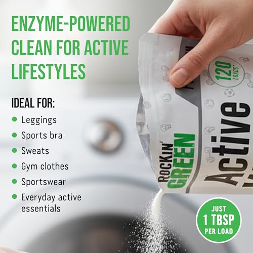 Active Wear Laundry Detergent Powder & Odor Eliminator for Sportswear & Workout Clothes (64 Ounce)