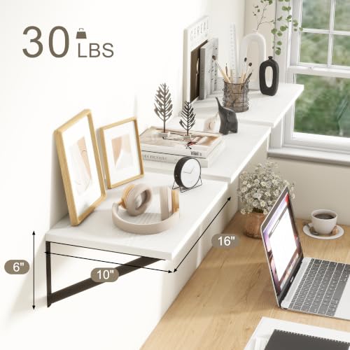 White Floating Shelves 16 Inch Long
