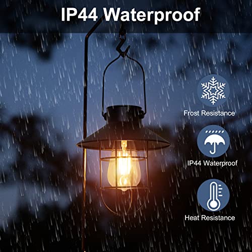Solar Lanterns Outdoor Metal Solar Powered Hanging Lights Waterproof for Wall Yard Garden Patio Garage Balcony Porch Fence Decor