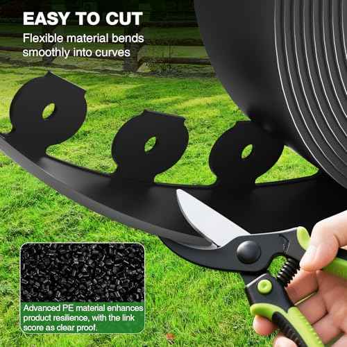 4in Tall 66ft Landscape Edging Kit with 100pcs Metal Spikes (66 Foot)