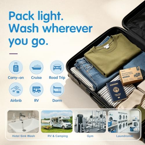 Travel Laundry Detergent Sheets Fresh Linen 40 Count