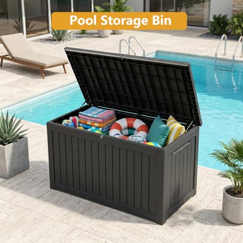 280 Gallon Outdoor Storage Box Waterproof Lockable Resin Deck Box Large