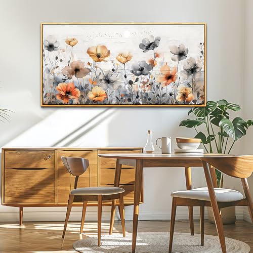 Wood Framed Canvas Wall Art For Living Room Large Wall Decor For Office Bedroom Decorations Flowers Landscape Pictures Farmhouse Paintings Artwork Aesthetic Mural Home Decor 30x60 In