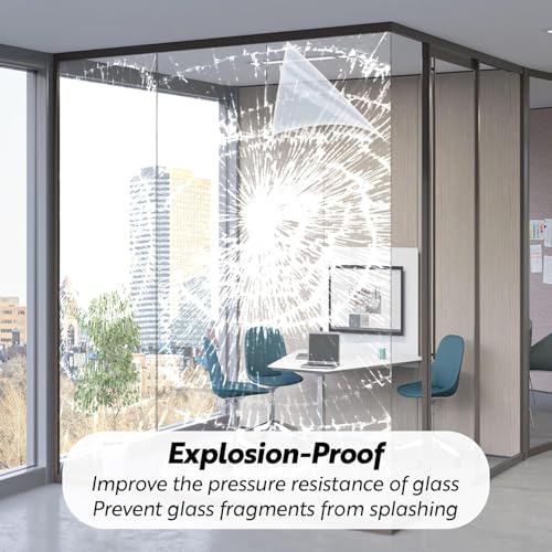Security Safety Shatterproof Window Film 4 Mil Clear 17.4x118in