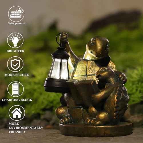 Turtle Solar Outdoor Garden Statue Lawn Yard Decor Gifts for Mom