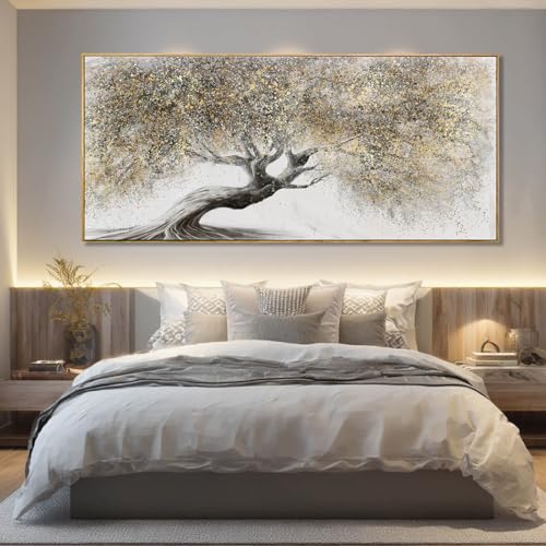 Tree Canvas Wall Art Nature Posters Vintage Hanging Wall Decor 32"x70" Decorations for Living Room Framed Art for Dining Room Area