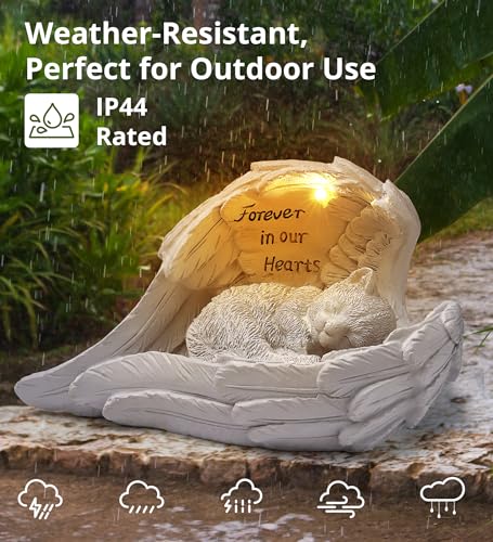 Pet Cat Solar Garden Memorial Statue