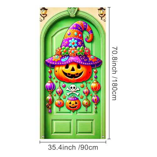 Halloween Door Banner Jack Lantern 35x71 Inch Polyester