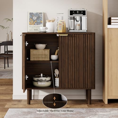 Sideboard Buffet Cabinet with Storage 31.5" Walnut