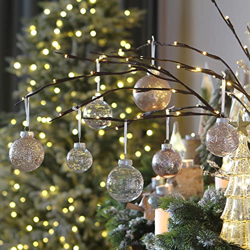25 Pack Assorted Clear Christmas Ball Ornaments (25 Count)