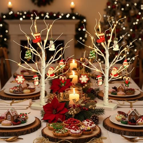 Lighted Birch Tree with Ornaments (2 Count)