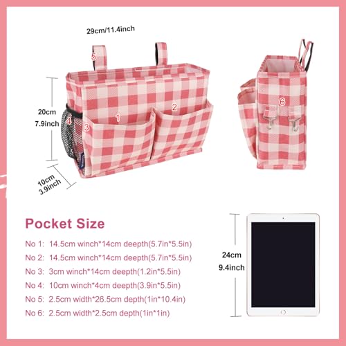 Bedside Caddy Hanging Bed Organizer Storage Bag Pocket for Bunk and Hospital Beds