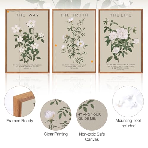 The Way The Truth The Life Framed Canvas Wall Art 16x24 Inch