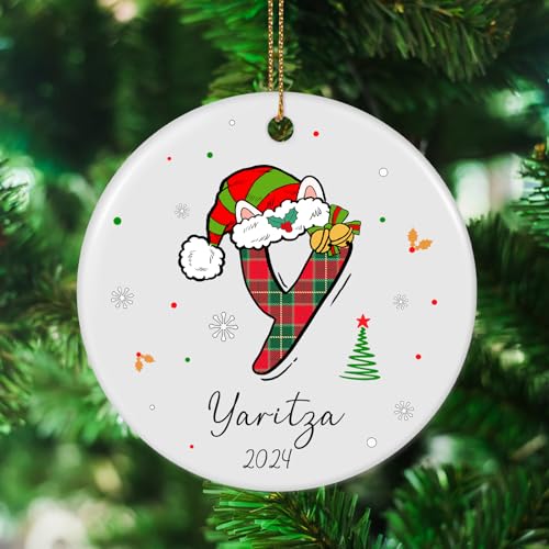Personalized Christmas Ornaments with Initial Name