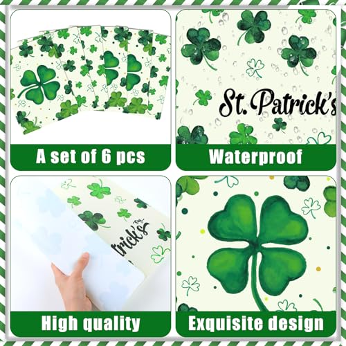 St. Patrick's Day Plastic Placemats Set of 6 Lucky Table mats 17×13×0.04in (6 Count)