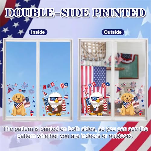 Happy 4th of July Window Clings 6 Sheets (6 Count)