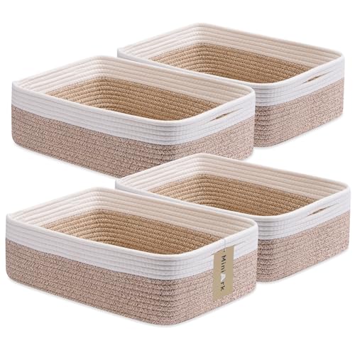 Large Shallow Organizing Baskets 15x11x5.1 Inches (4 Count)