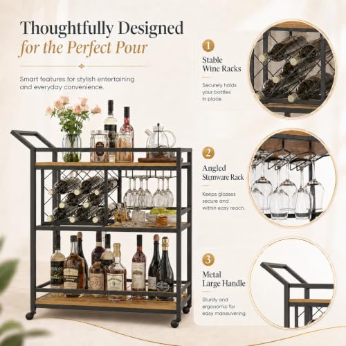 Bar Cart with Wheels