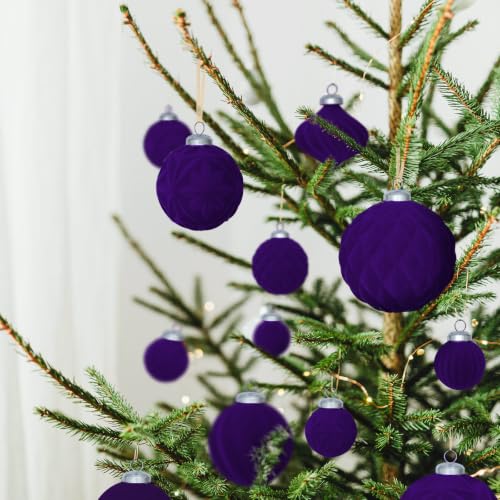46PCS Velvet Christmas Ball Ornaments Set (46 Count)