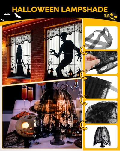 5 Pack Halloween Decorations Indoor Halloween Spider Web Tablecloth