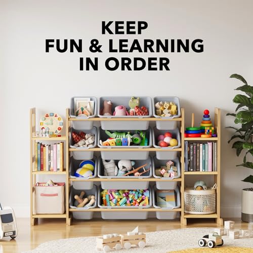 Toy Storage Organizer with 6 Shelves and 12 Bins