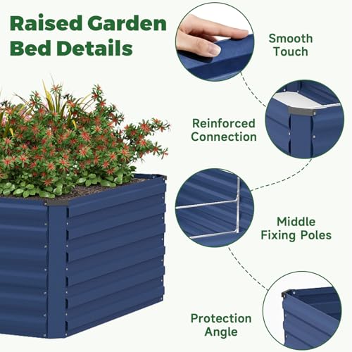6x3x2ft Outdoor Metal Raised Garden Bed (2 Count)