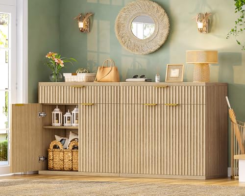 Fluted Buffet Cabinet with Storage
