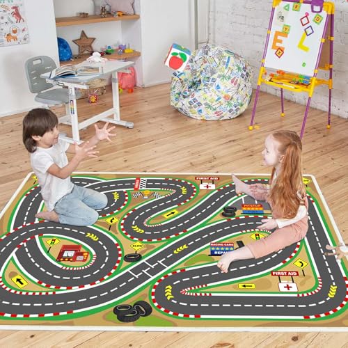 Kids Rug Playmat City Life Playroom Rug Activity Mat for Kids Toy Car Kids Carpet for Playroom Living Room