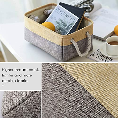 Decorative Basket Rectangular Fabric Storage Bin Organizer Basket with Handles for Clothes Storage