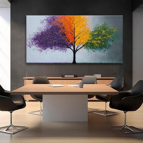 Canvas Wall Art Decor Purple Tree Of Life Canvas Art Wall Decor For Living Room Green Nature Botanical Wall Art Decor Modern Artwork Wall Art Decor Artwork For Home Bedroom Office Wall Decor 20×40 In