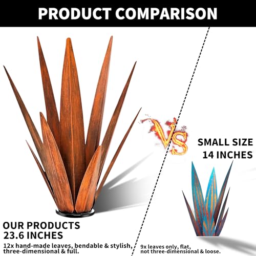 24" Metal Agave Plant Outdoor Decor