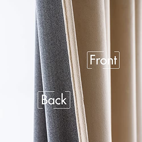 Camel Beige Velvet Pinch Pleat Blackout Curtains W52 X L90 Inches