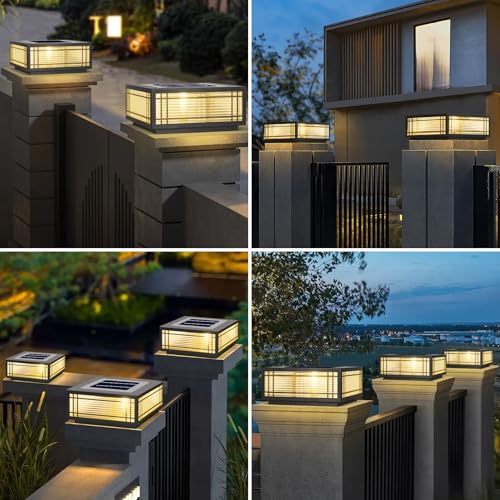 7.87 In Solar Powered Outdoor Pillar Lights