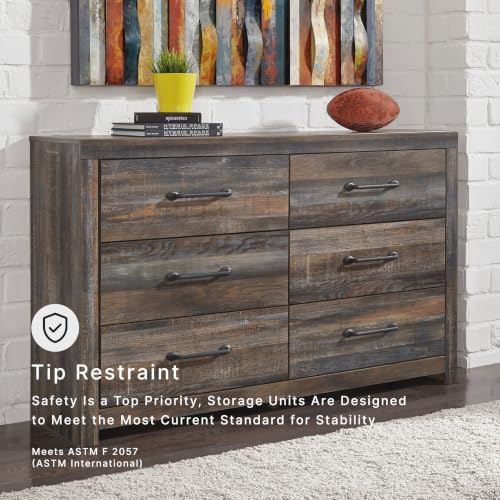 Rustic 6 Drawer Bedroom Dresser