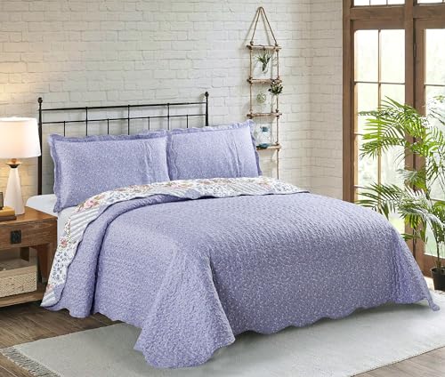 Rose Violet Patchwork Quilt Set