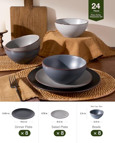 Venus Plates and Bowls Sets with Rim (24 Count)
