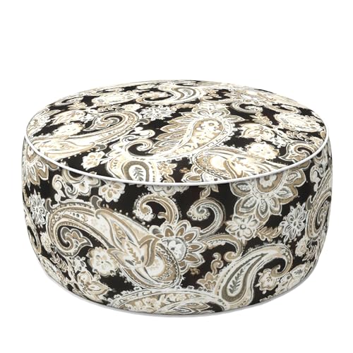 Indoor Outdoor Inflatable Ottoman with Handle D21 x H9 Inch