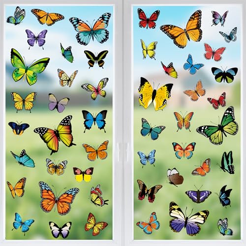 79PCS Colorful Butterfly Window Clings (9 Count)