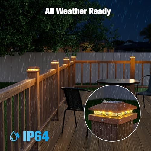 24 Pack Brown Solar Post Cap Lights Fit 4x4 Fence Deck Post (24 Count)