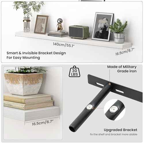 55 Inch Floating Shelves for Wall (2 Count)