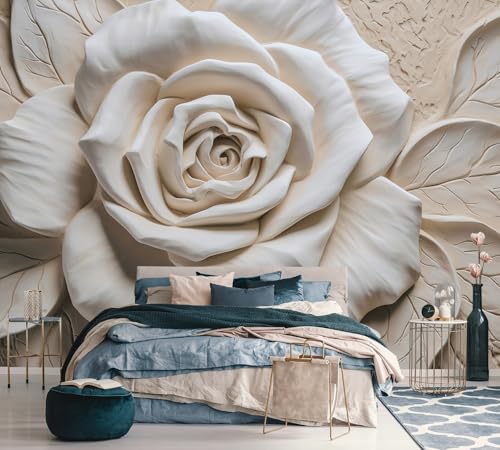 3D Rose Flower Wallpaper Large Floral wall murals for Bedroom 114"x74"