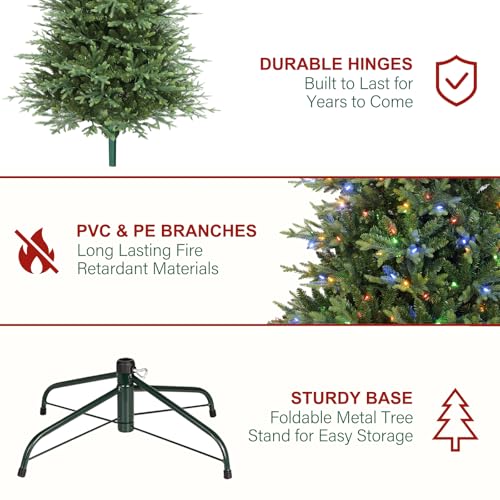 7.5 ft Prelit Christmas Tree with Realistic PE Foliage